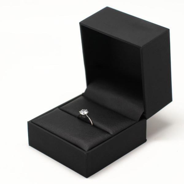 PU Leather Jewelry Plastic Box Recyclable Material Wedding Ring Packaging