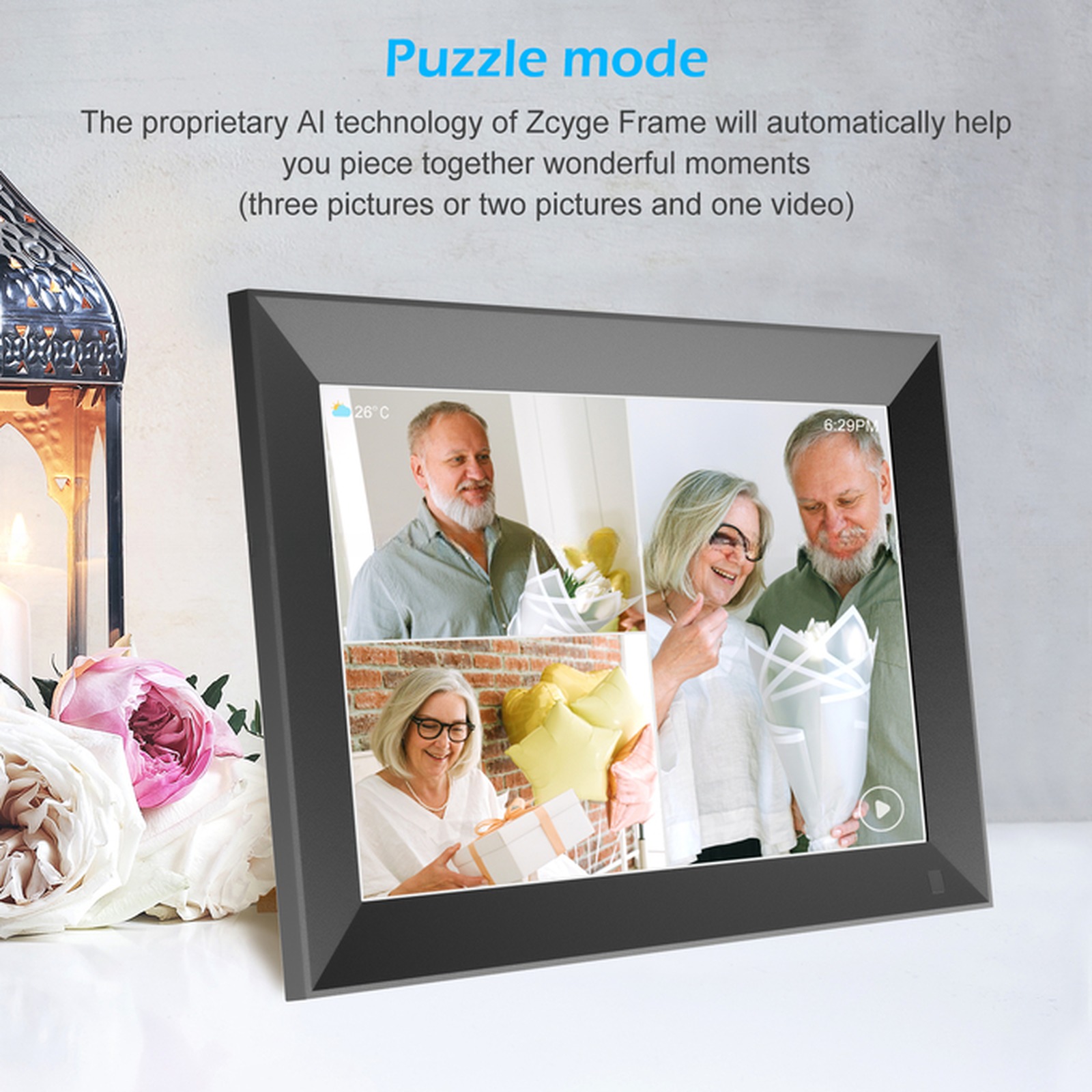 Vphoto APP 10.1" inch LCD LED touchscreen WIFI digital photo frame cloud photo video frame loop display for NFT advertising