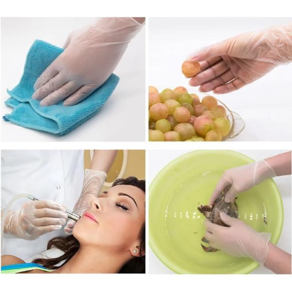 Food Safe Powder Free Vinyl Gloves / Clear Plastic Food Prep Gloves Harmless Odourless