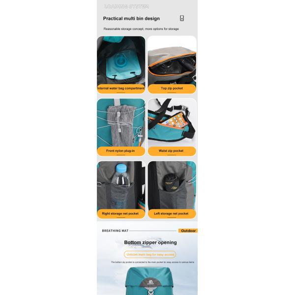 1.8 Inch Military Tactical Hiking Backpack 50 Liter Waterproof Outdoor Travel Backpack