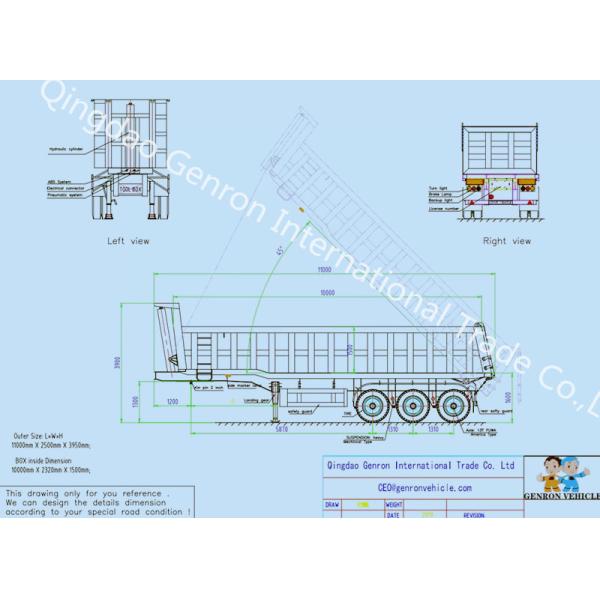 Heavy Duty 3 Axles Dump Tipping Truck Trailer With Mechanical suspension/ America type