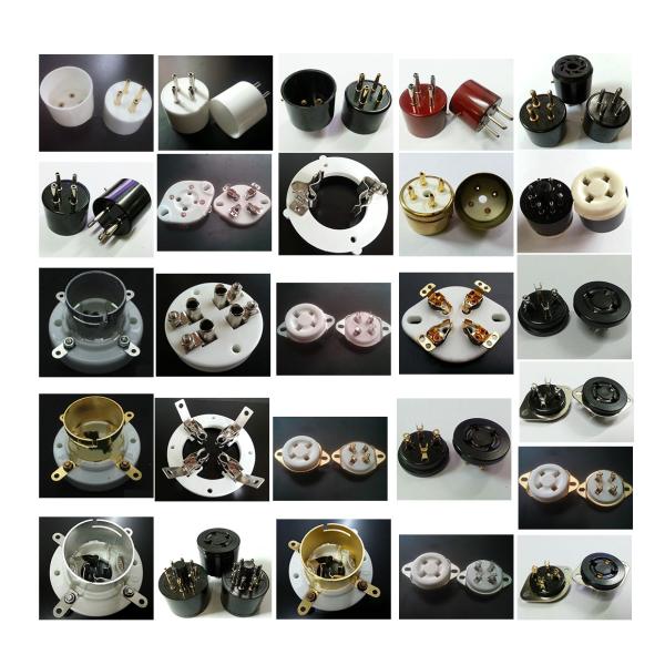 Insulated 300B Tube Socket , Ceramic Noval Tube Socket For 300B 2A3 Voltage Rating 1500V