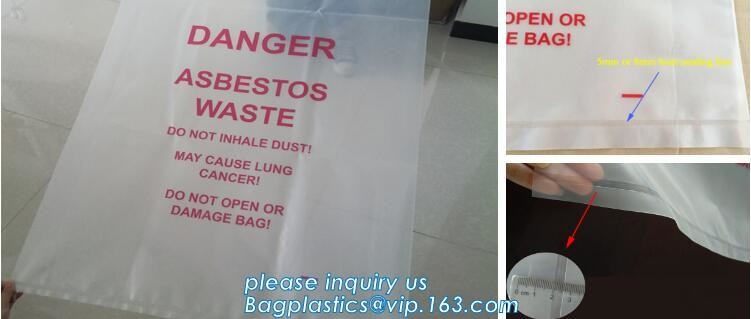 Heavy Duty Construction Plastic Asbestos Bag Waste Bag,Heavy Duty Disposal Polythene bags For Asbestos Removal BAGEASE