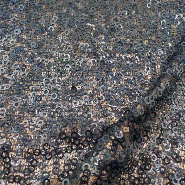 Quality 100% Cotton Mesh Knitted Encrypted Sequin Fabric 75Dx75D 3mm Bead for sale