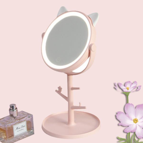 6 Inches Simple Makeup Mirror with Adjustable Angle and Convenient Built in Tray