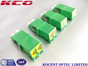 China Automatic Shutter Cap Fiber Optic Adapter Duplex LC/APC PBT Green Without Flange wholesale