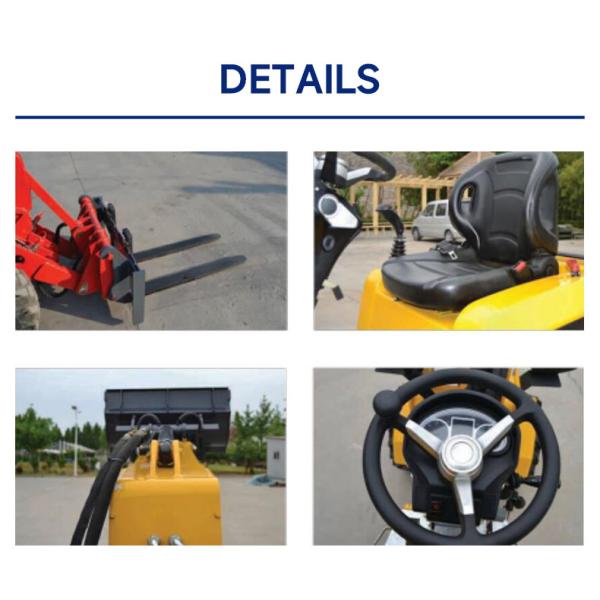 45° Dumping Landscaping Small Wheel Loader With 49° Steering Angle