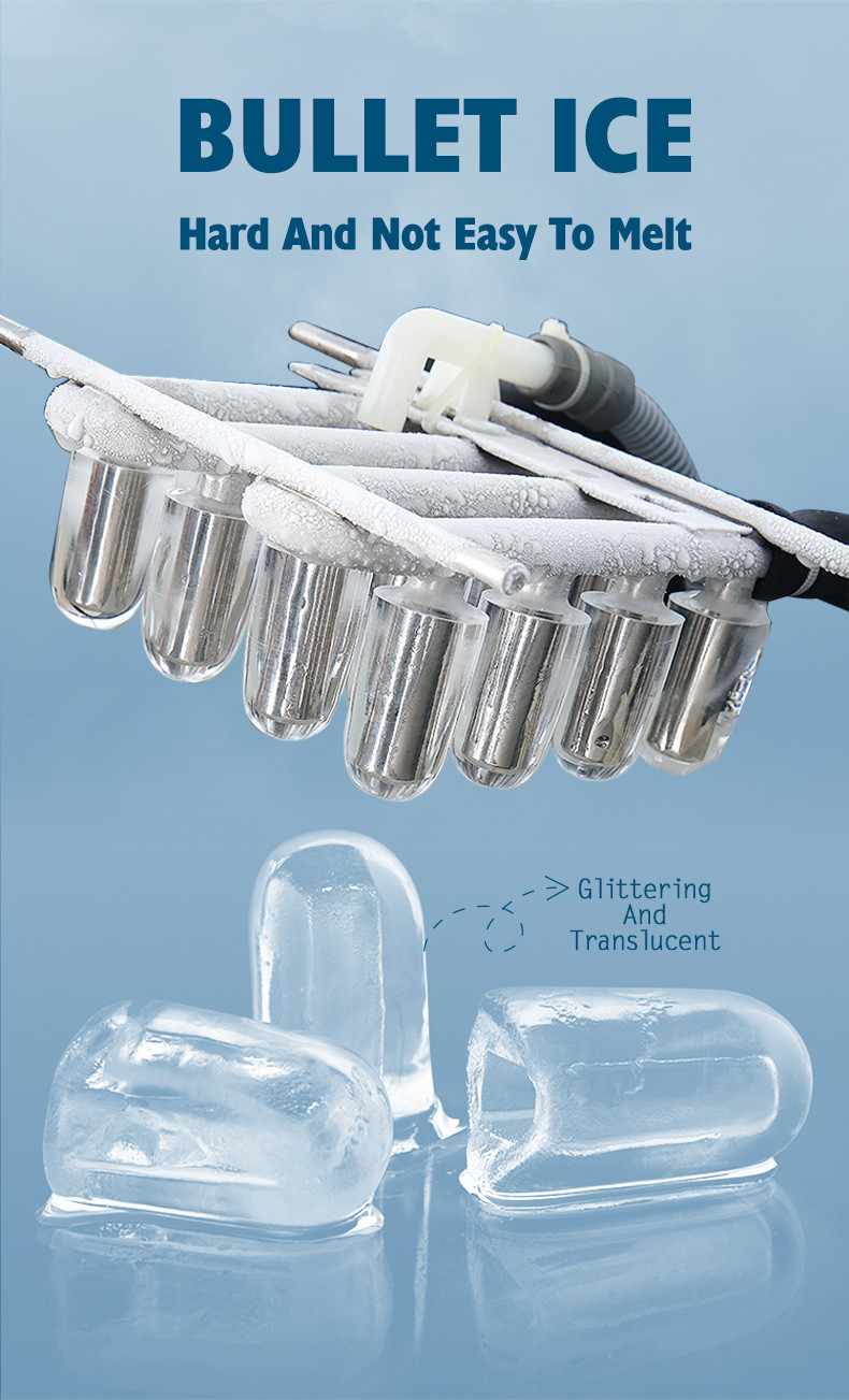 Frost Free Commercial Nugget Ice Machine 100 Kg 700w Bullet Ice Cube Machine