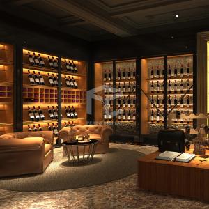 China ODM Free Standing Wooden Wine Rack 20mm Thick MDF Optional Wine Store Display wholesale