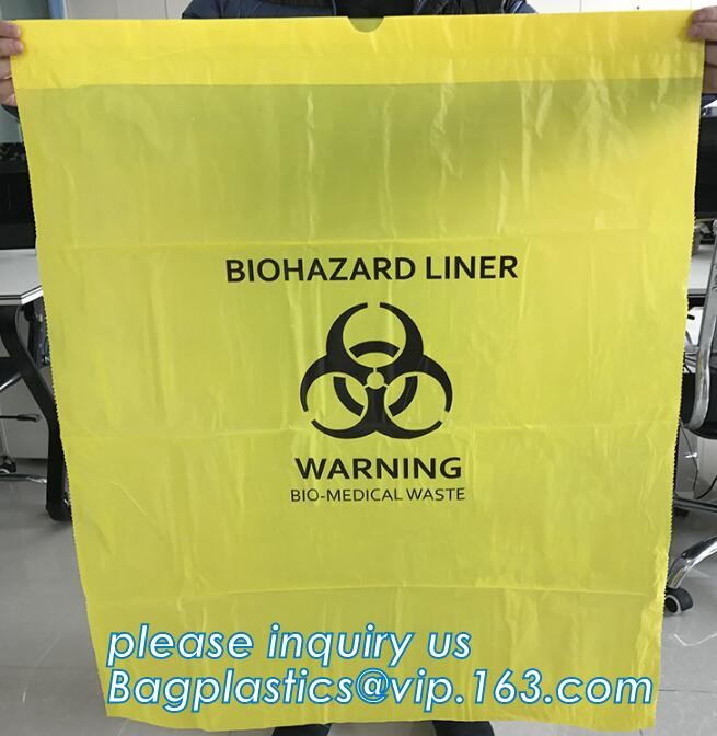 LDPE biohazard waste bin bags disposable medical autoclave bags, biohazard specimen bag plastic adhesive flat bag, bagea