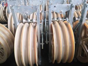 China Anti Twisting 26KG - 150KG Wire Stringing Blocks Nylon Large Rope Pulley wholesale
