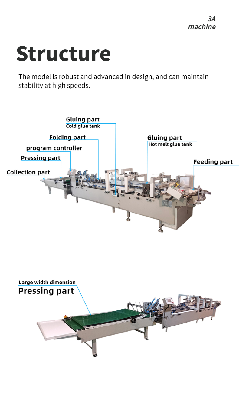 CQT800BS Automatic Book Cover Double Side Pasting Machine with Max Liner Speed 250m/Min