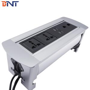 Office desk connection box / aluminum manual flip up table socket