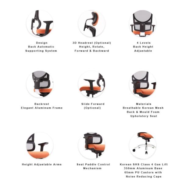 Revolving Swivel Gaming Chair Ergonomic With Headrest Pc Racing