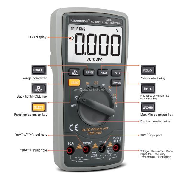 Hot Sale Industrial Electronic Multimeter High Precise 6000 Counts 1000v AC DC Digital Multimeters