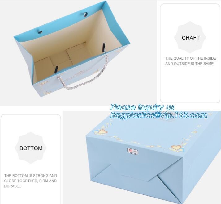 Custom paper bag with handle coated white paper bag printing pattern flower carrier bag,Flower carrier paper bags with d