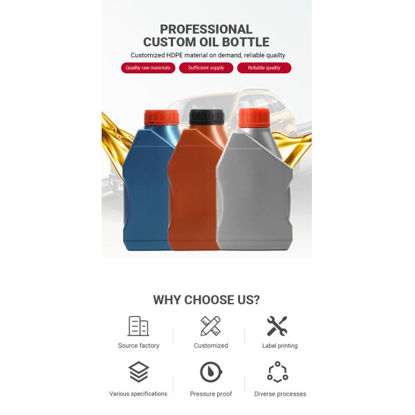1 Liter Customized Hdpe Chemical Liquid Plastic Engine Motor Oil Lubricant Bottle