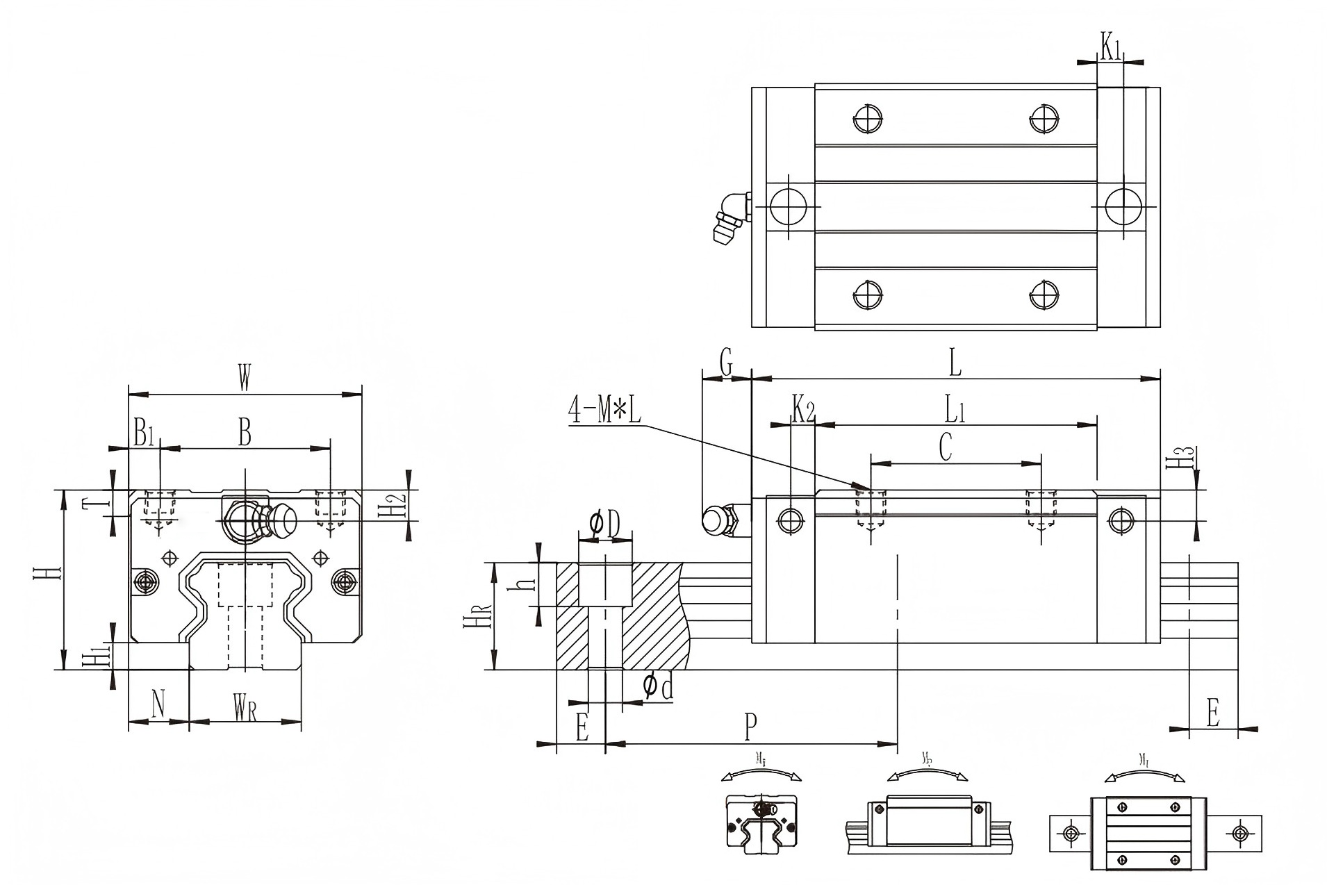 Self Lubricating Linear Guide Slider Low Noise Linear Bearing Block Ultra Precision Positioning