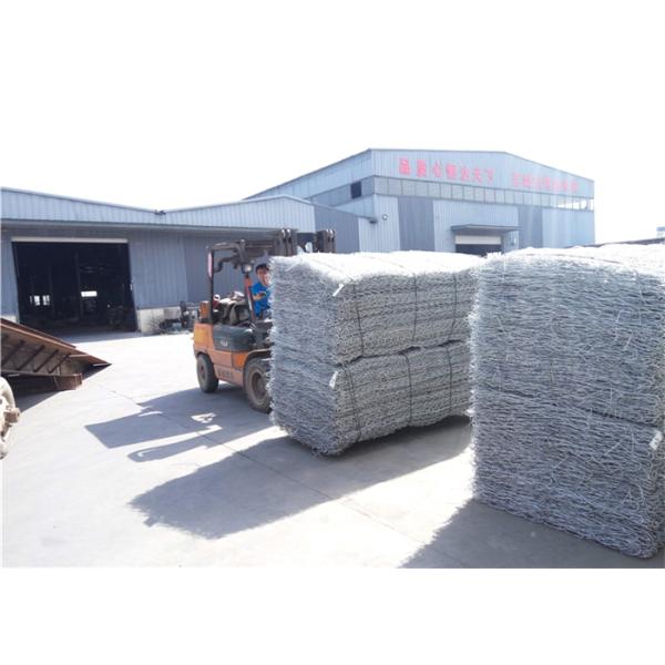 Galvanized Sack Gabion Mesh Cage / Bags Hot Dipped Hexagonal Hole Shape