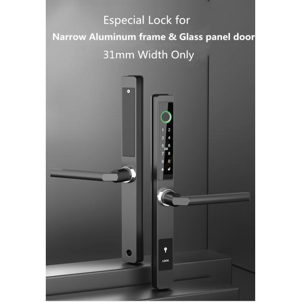 Waterproof IP65 Bluetooth Smart Lock For Al Narrow Frame Glass Door
