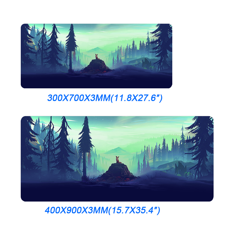 Rectangular OEM Extended XXL Primary Forest Fox Mouse Pads With Custom Logo Printed