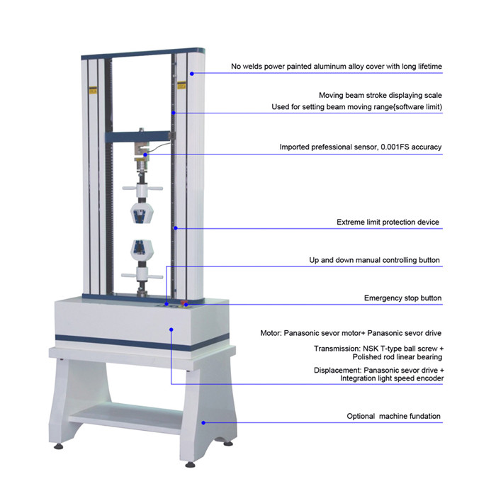 100KN Universal Testing Machine Servo Motor Tensile strength Machine With Precision 0.5