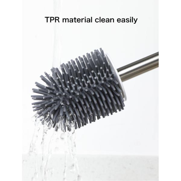 Bathroom Sustainable Silicone Toilet Cleaning Brush And Holder Set Multipurpose