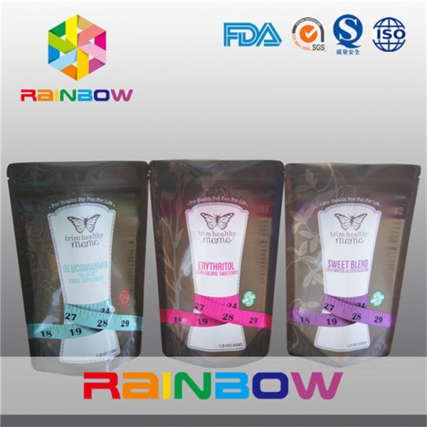 Reasonable Stand Up Foil Pouches With Zipper For Sugar / Food Packaging