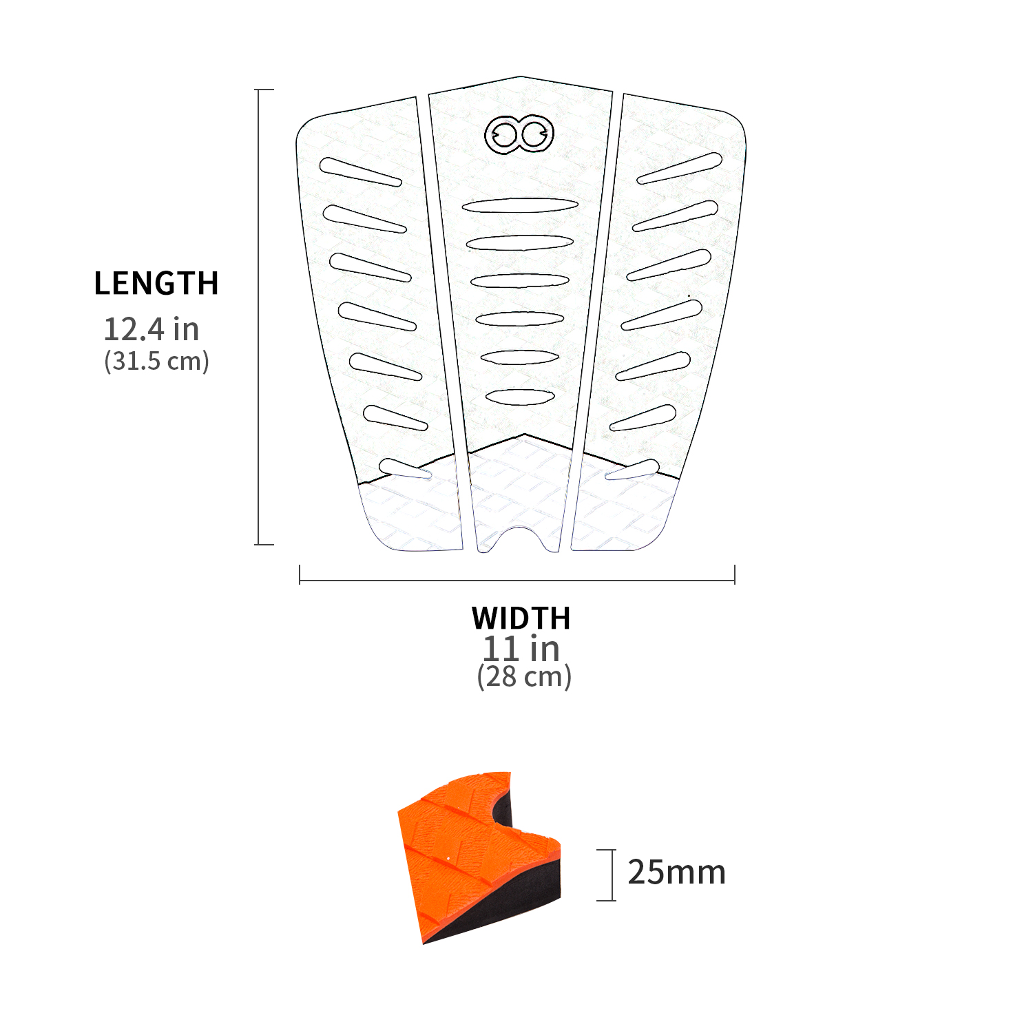 Customized Traction Pad Size Woowave Surf Pad Grip with Multiple Pattern Choices