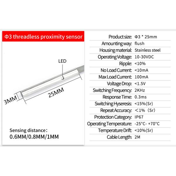 mini inductive proximity switch D3/D4/M4/M5/M6 Stainless steel IP67 inductivo proximity sensor