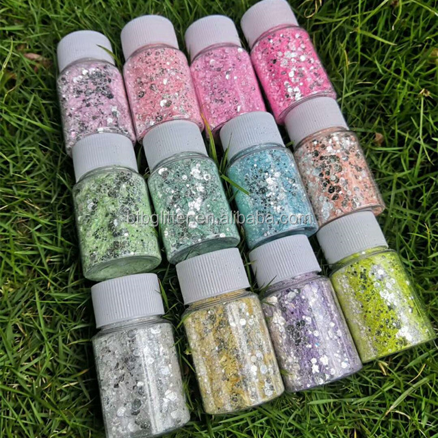 Polyester Bright Rainbow Candy Sparkle Mixes Shapes Chunky Glitter Confetti Customized for Your Requirements