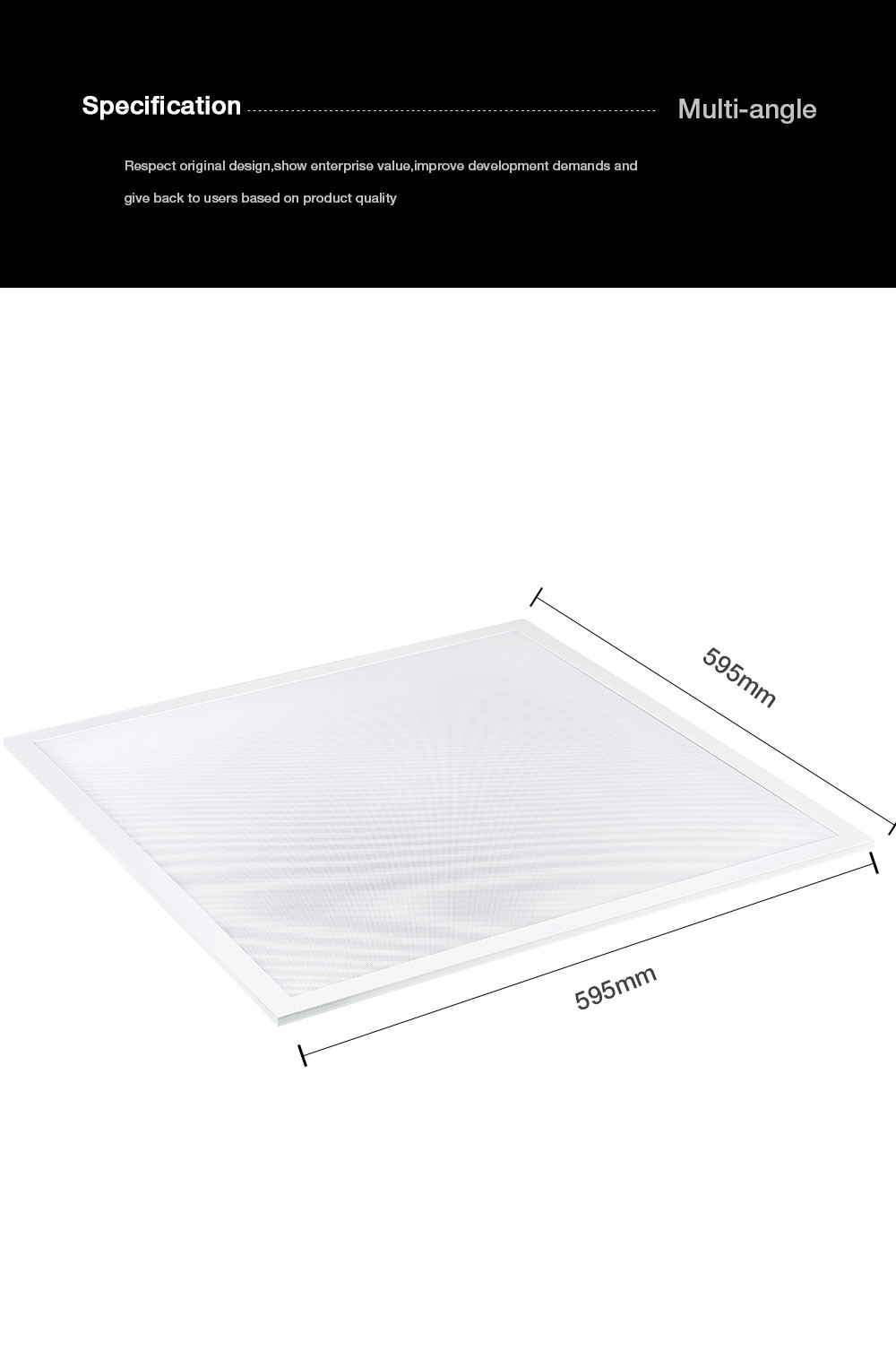 595x595mm Office IP65 LED Panel Light , Anti Glare Recessed Square Light