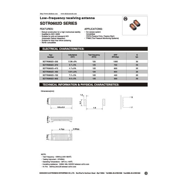 6.6X2.9X2mm RFID Coil Antenna 125KHz Car Access System