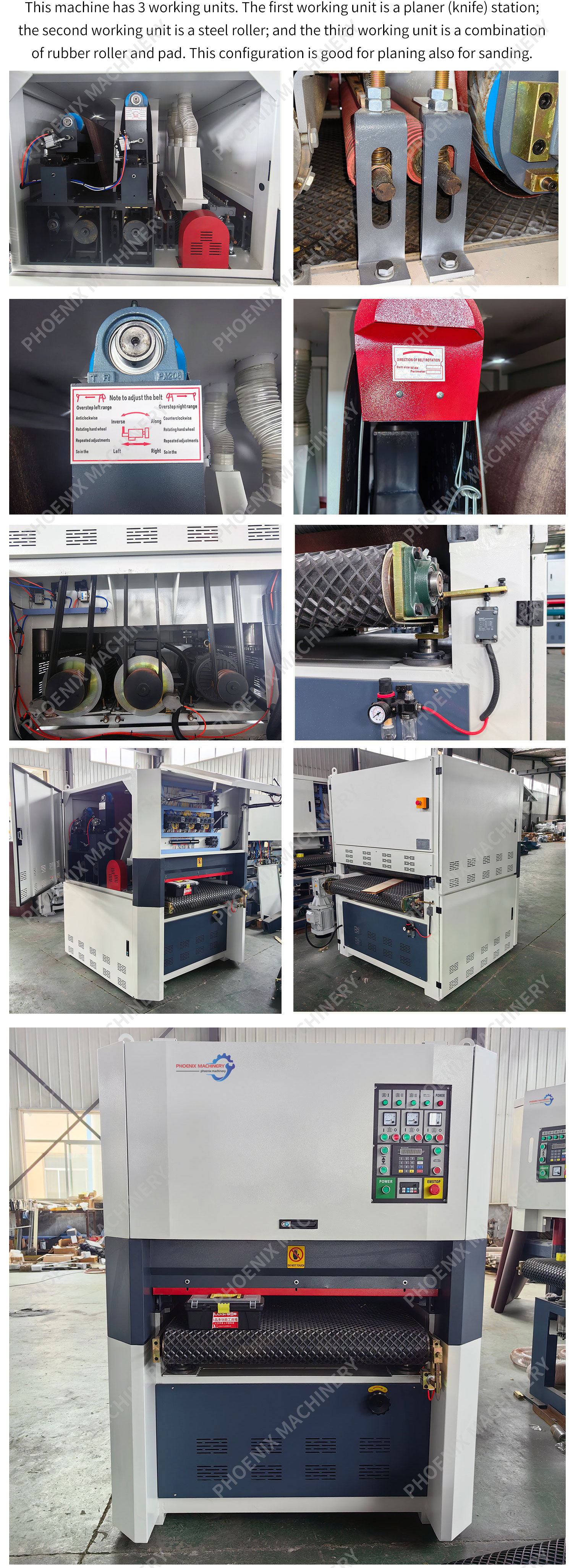2700 KG Semi-automatic B-R-RP1000 Wood Door Planer Sander Machine with 1000mm Width