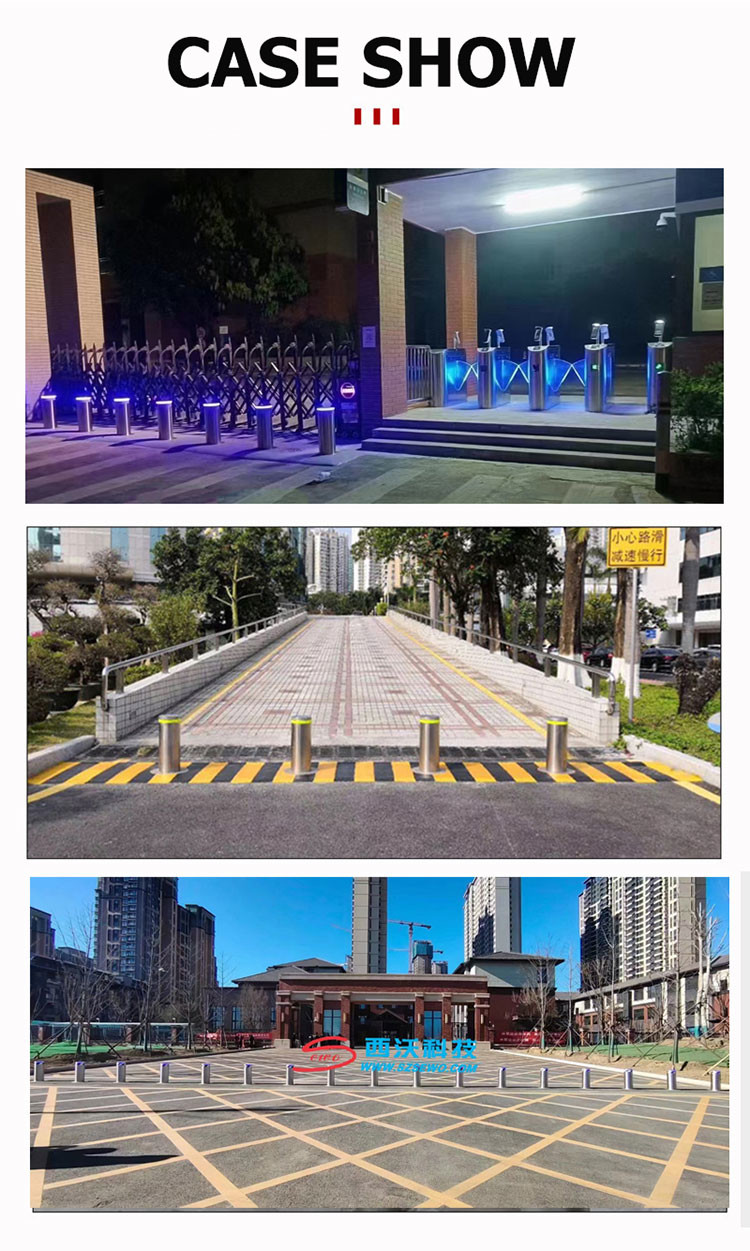 Automatic Electric Bollards Weatherproof Retractable Security Bollard with Remote Control Function