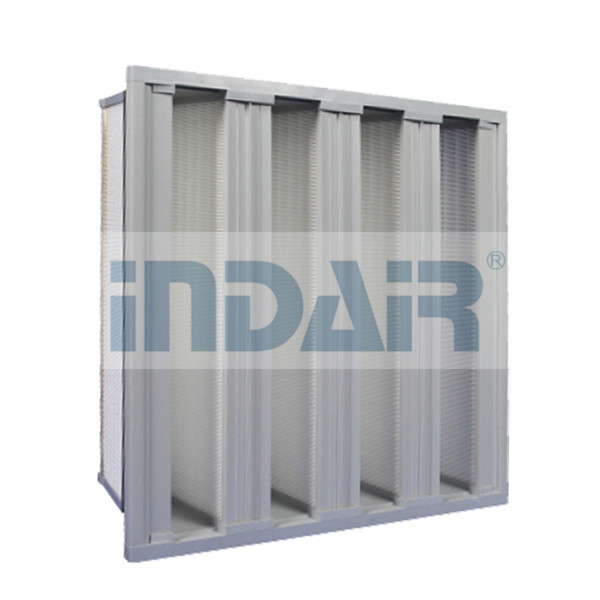 Stainless Steel Frame V Cell Filters Large Air Volume For Central Air Conditione