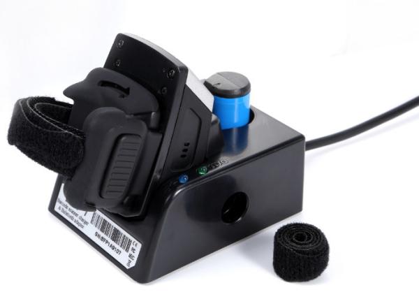 Quality Mini Finger Barcode Scanner 2D CMOS Bluetooth Barcode Reader With Battery Charger for sale