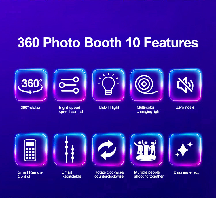 Automatic Spinning 360 Camera Booth Live Broadcast Spin Booth 360 Degree Portable