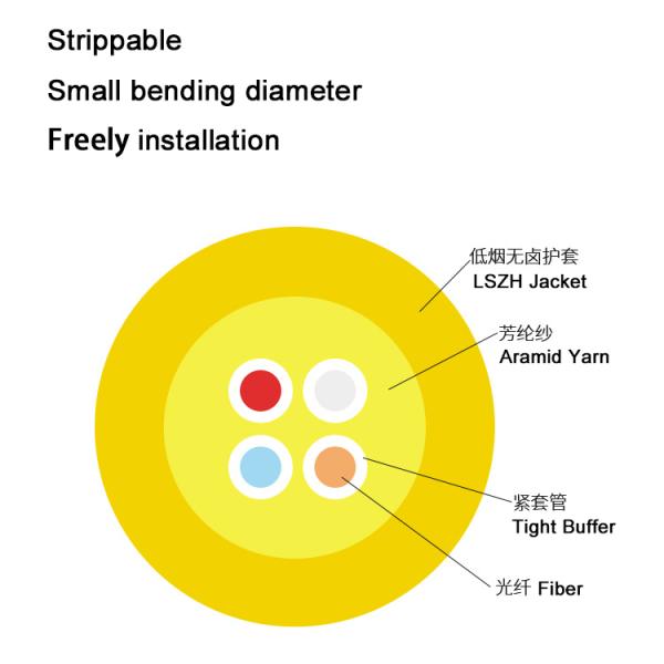 GJFJV GJFJH Indoor Optic Cable 2-96 cores Single Mode G652D Distribution communication