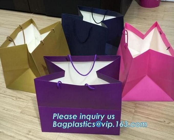 violet printing shopping bags by handmade,Gift shopping luxury carrier Bag Direct Manufacture Paper Bag logo Printing