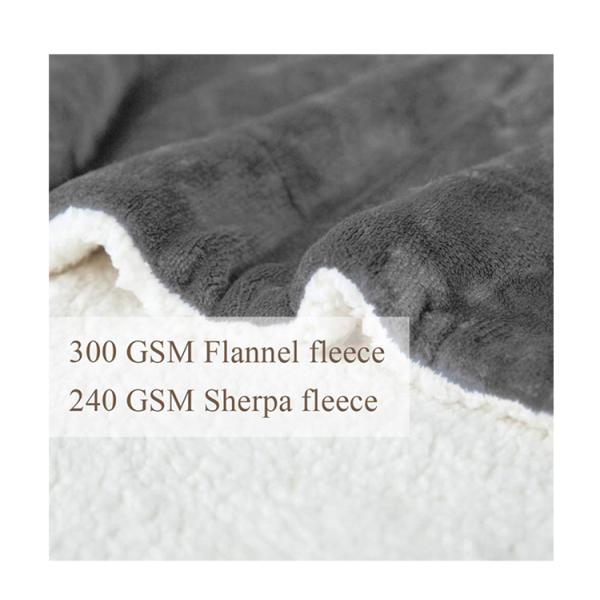 Luxury And Comfort With Our Modern Gray Flannel Sherpa Blanket All-Season
