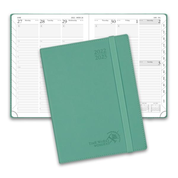 Quality OEM Green Medium Academic Planner With Monthly And Weekly Schedule for sale