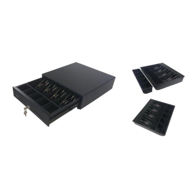330mm Black 4B5C Detachable RJ12 12V POS Micro Sensor Mini Cash Drawer