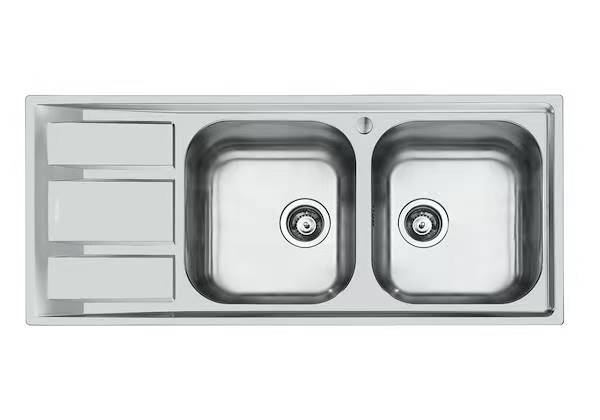 Stainless Steel Kitchen Sink With Drainboard Rust Resistant Durable