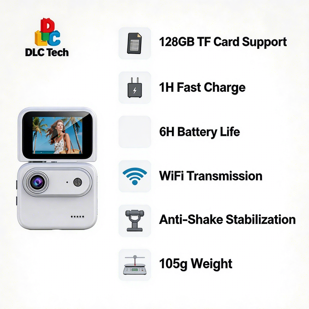 Stabilization Technology 143 Wide Angle Lens 2.0 Inch Flip Screen 1080P WiFi 800mAh Battery 10m Waterproof CMOS Sensor 128GB