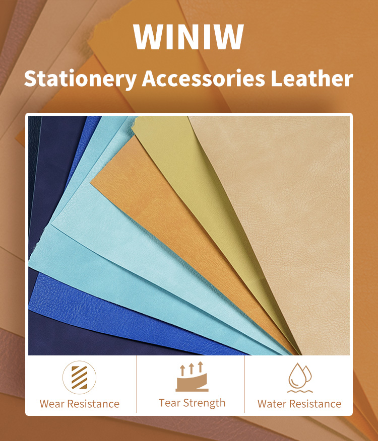 Stationery Pouch Smooth Faux Leather Fabric