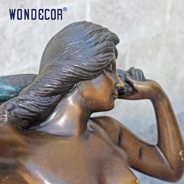 Customized garden decoration, life-size metal brass statue of a beautiful woman