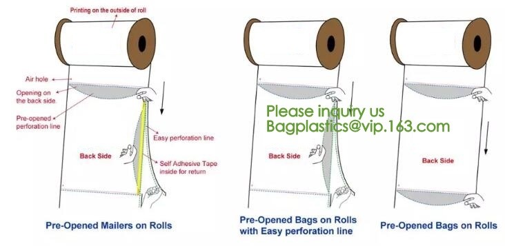 Pre-opened auto Plastic Bag on Roll Custom Poly Print Packaging Auto Bag,Pre-Opened Auto Fill bags on Rolls bagplastics