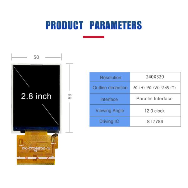 High Performance Tft Lcd Spi Tft Color Lcd Module 240x320 Resolution MCU IC ST7789