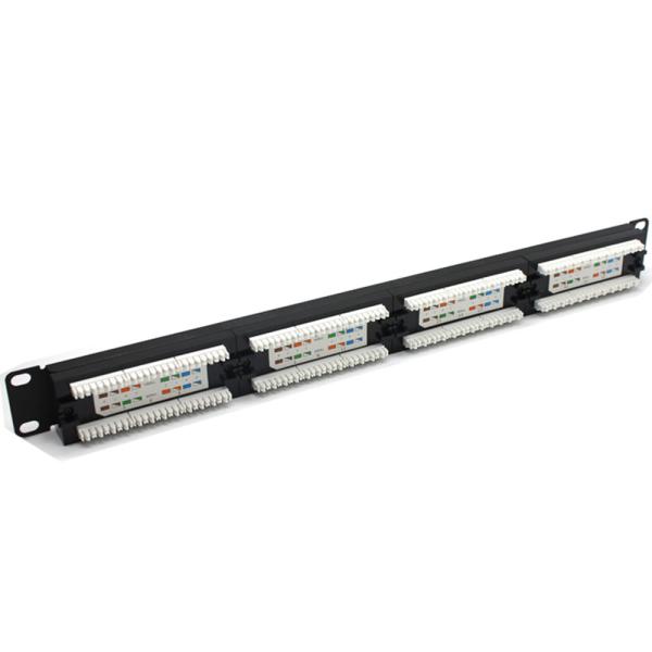 Quality 19 Inch 1U 24port Cat5e UTP Network Patch Panel Unshielded Cat5 Keystone Jack for sale